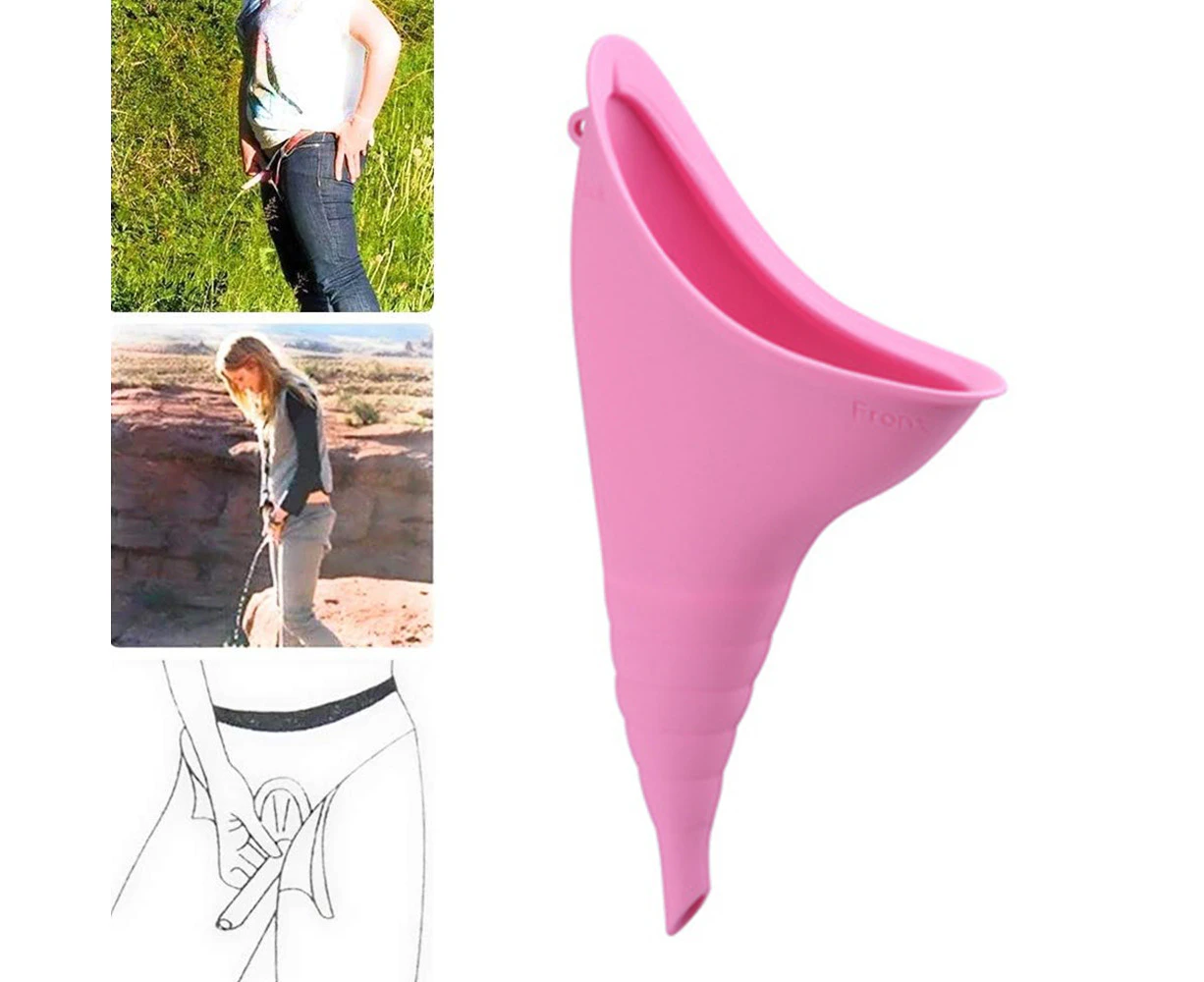 Urinal,Outdoor Female Silicone Urinal - Pinkfemale Urination Device, Portable Female Urinal Women Pee Funnel Allows Women Standing