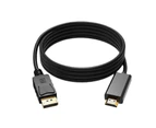 Converter Cable High Clarity Stable Output Plug Play DP to HDMI-compatible 1080P PVC Lossless Cord for Monitor - Black