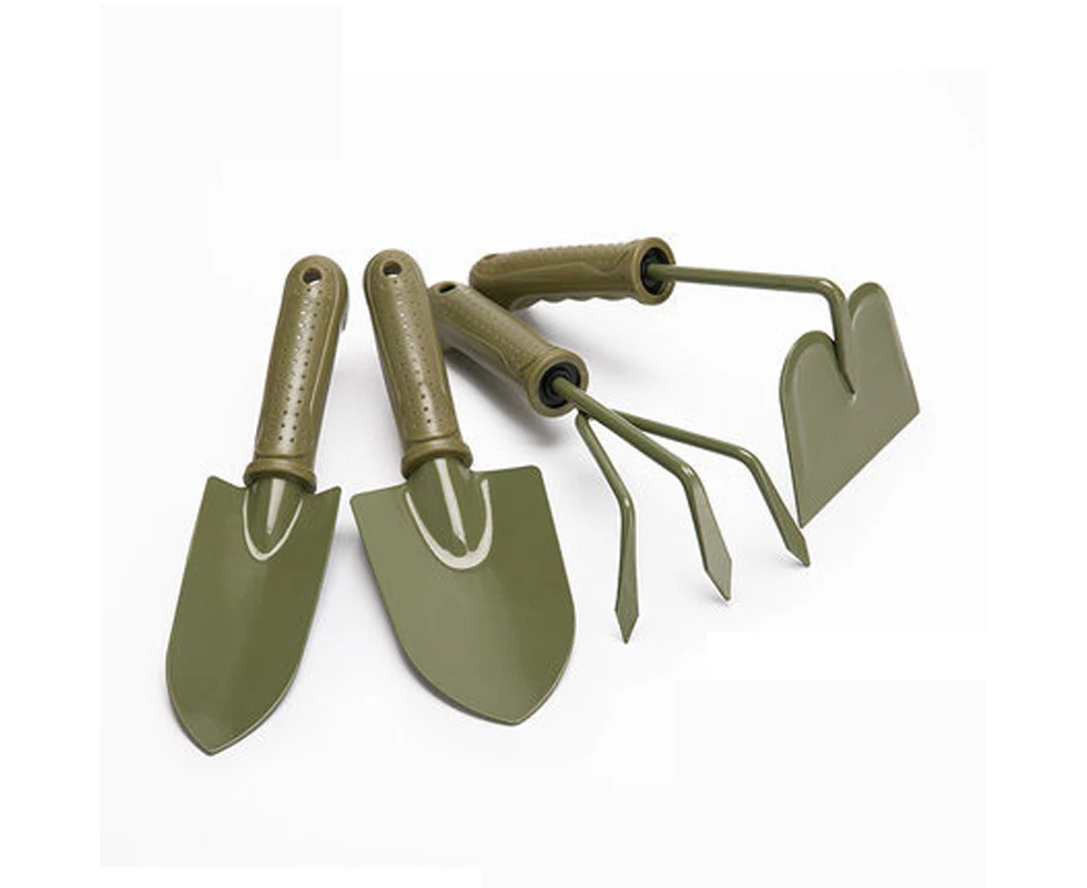 Kynup 4 Piece Garden Tool Set Carbon Steel Garden Tool -Olive Green