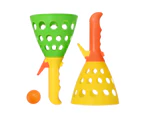 Outdoor Indoor Game For Kids, Pass-catch Ball Game With 2 Launcher Baskets And 3 Balls