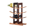 Wooden Red Wine Bottle Rack Wooden Wine Rack Adornment Bamboo Red Wine Rack Household Wine Bottle Storage Rack (Coffee) - 14QZAS4J410214J1FBSS