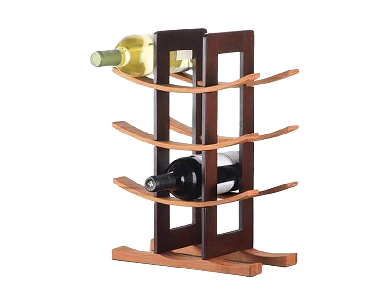 Wooden Red Wine Bottle Rack Wooden Wine Rack Adornment Bamboo Red Wine Rack Household Wine Bottle Storage Rack (Coffee) - 14QZAS4J410214J1FBSS