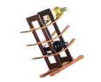 Wooden Red Wine Bottle Rack Wooden Wine Rack Adornment Bamboo Red Wine Rack Household Wine Bottle Storage Rack (Coffee) - 14QZAS4J410214J1FBSS