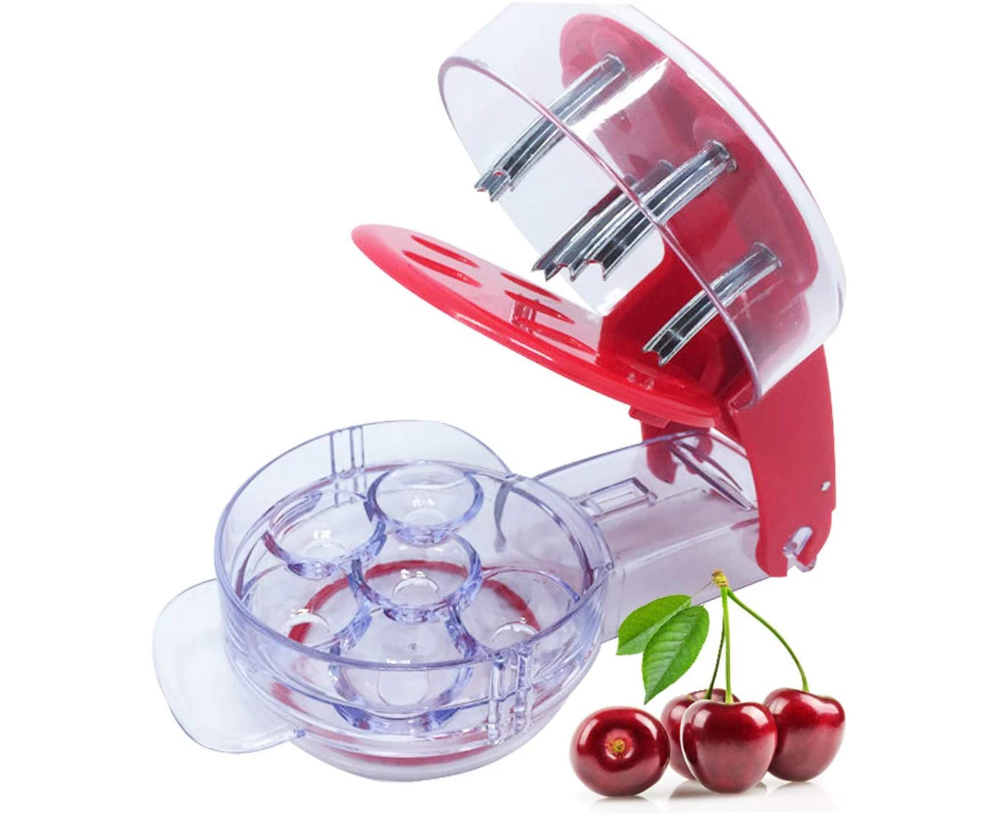 Cherry core remover Cherry core remover Seed remover Kitchen gadgets,6 Capacity At Once, Red