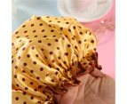 Shower Hat Elastic Multifunctional Thickened Reusable Comfortable Waterproof Double Layer Soft Large Brim Bath Cap Household Supplies - Golden