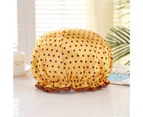 Shower Hat Elastic Multifunctional Thickened Reusable Comfortable Waterproof Double Layer Soft Large Brim Bath Cap Household Supplies - Golden