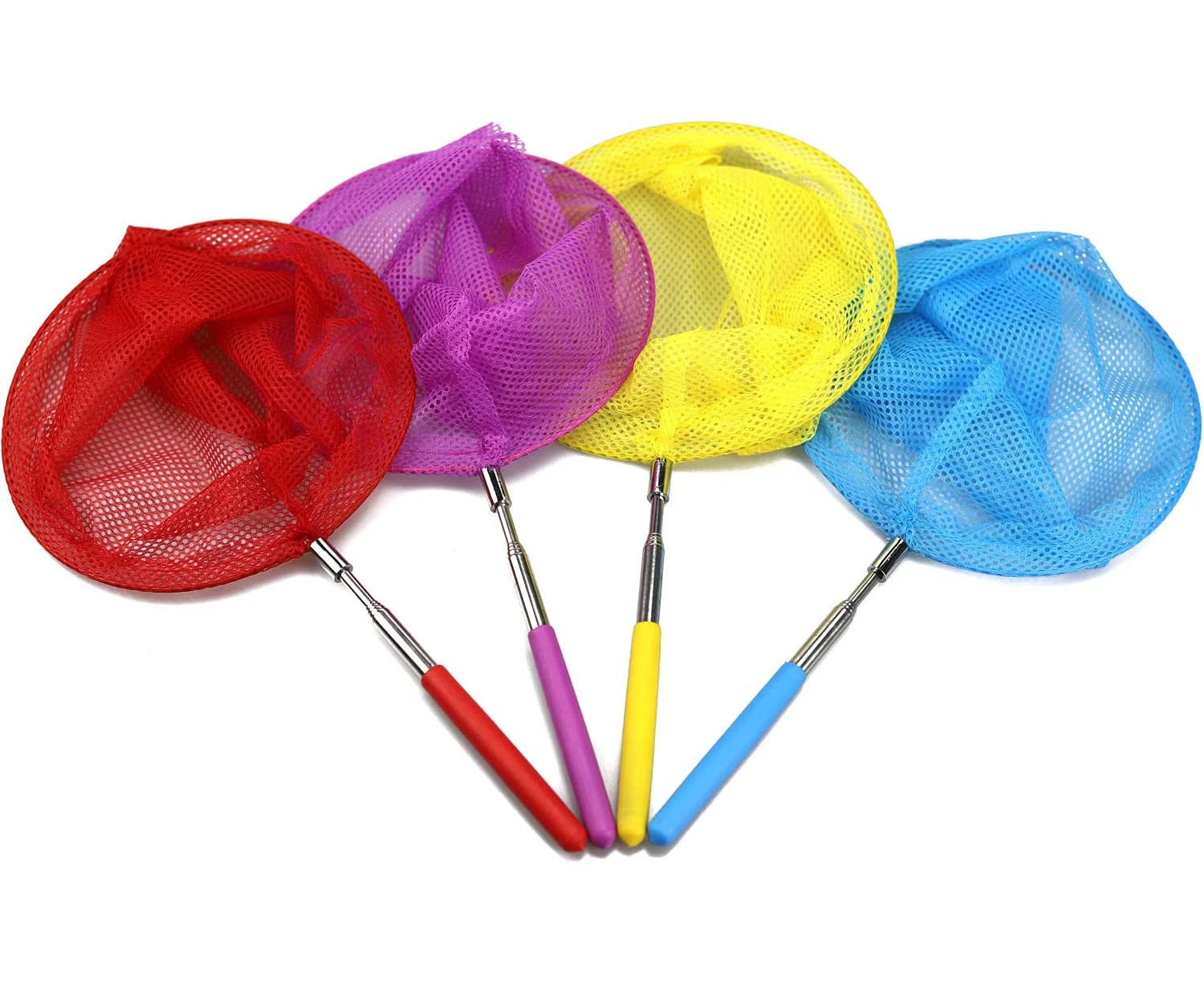 4 Pack Kids Telescopic Butterfly Net Colorful Insect Net for Catching Butterfly Bugs Insects and Fishing