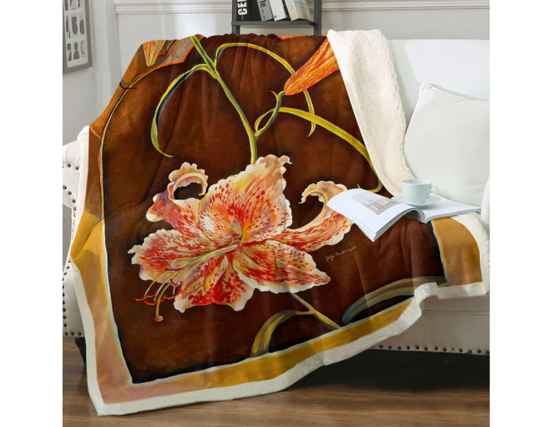 Throws Kids Size: 130cm x 150cm Floral Art Tiger Lilies Flowers