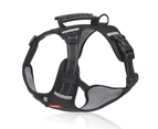 No Pull Dog Harness Adjustable Reflective Oxford Easy Control small Medium Large Dog Harness-BLACK - M-