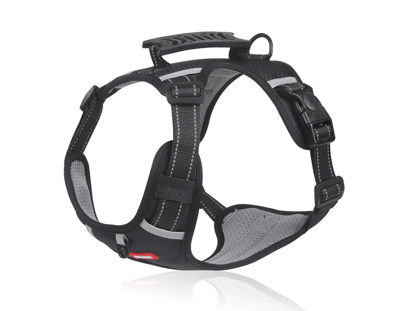 No Pull Dog Harness Adjustable Reflective Oxford Easy Control small Medium Large Dog Harness-BLACK - M-