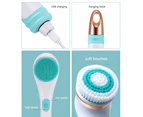 Electric Bath Brush Silicone Back Scrubber USB Rechargeable 2 Speeds Rotating Shower Brush Spa Waterproof Body Cleaning Brush - Green