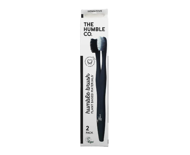 The Humble Co Plant Based Toothbrush Sensitive White & Black, 2 Count