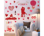 Window Sticker Exquisite Pattern 3D Visual Effect Removable Decorative PVC Valentine's Day Themed DIY Cartoon Heart Decal Home Supplies-A unique value