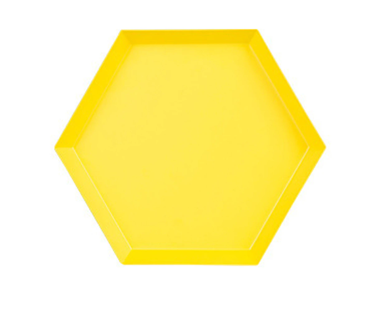 Polygonal Desktop Storage Tray Geometric Rhombus Metal Hexagonal Compote