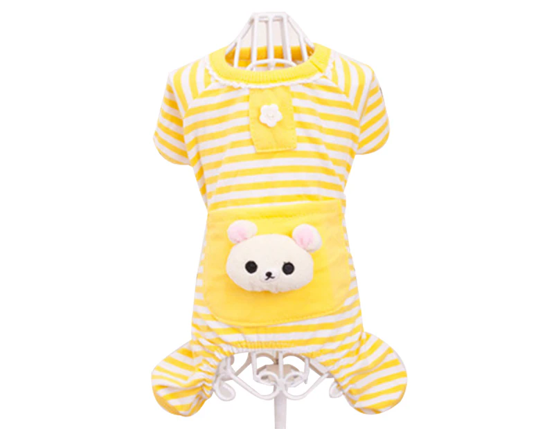 -l-Pet four leg clothes with pockets on the back Pet clothes Stripe dog clothes