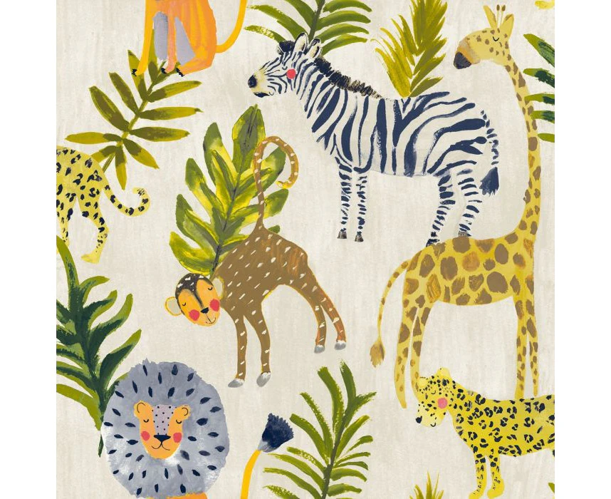 Grandeco Jack n Rose Animal Safari Wallpaper