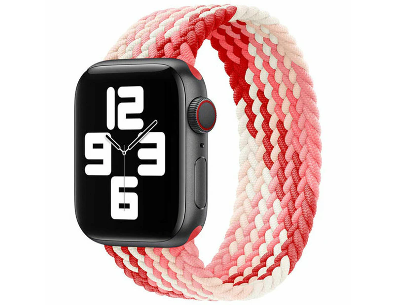 For Apple Watch Series Ultra SE 8 7 6 5 4 3 IWatch Band Nylon Strap 42MM/44MM/45MM - M - Red / White 33#