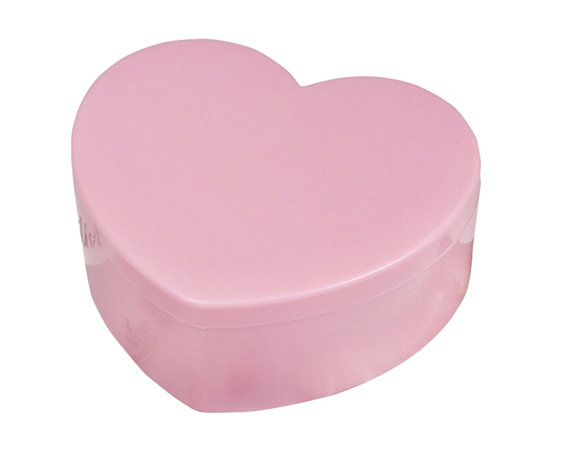 Jewelry Box with Makeup Mirror Heart Shape Plastic Girly Style Earrings Necklaces Storage Case Daily Use-Pink