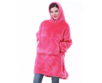 Adult Hot Pink Blanket Hoodie Ultra Plush Comfy Giant Sweatshirt