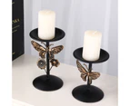 Set of 2 Metal Candle Holder for Pillar Candle Black Candle Holder Centerpieces for Table Decorative Candle Stands