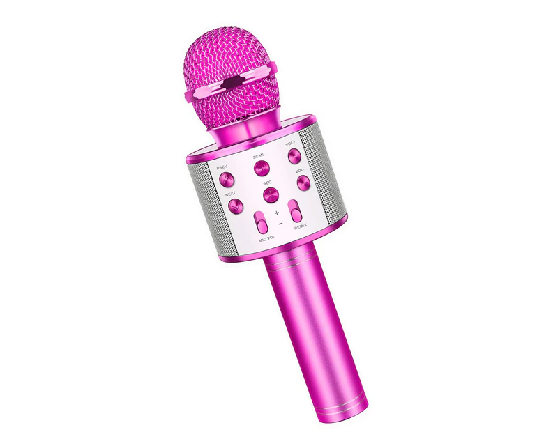 Bluetooth Karaoke Microphone,Multi-Function Handheld Wireless Karaoke Machine for Kids, Portable Mic Speaker Home, Party Singing Compatible with -Purple