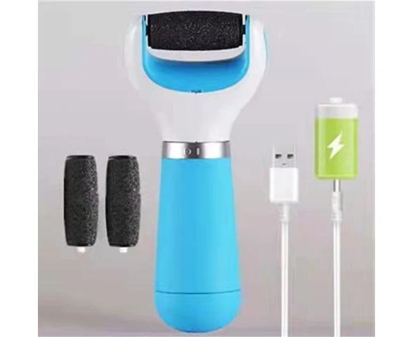 Professional Electric Foot File, Electric Hard Skin Remover with 3 Rollers,Rechargeable Foot Care, Pedicure Tools (Blue)