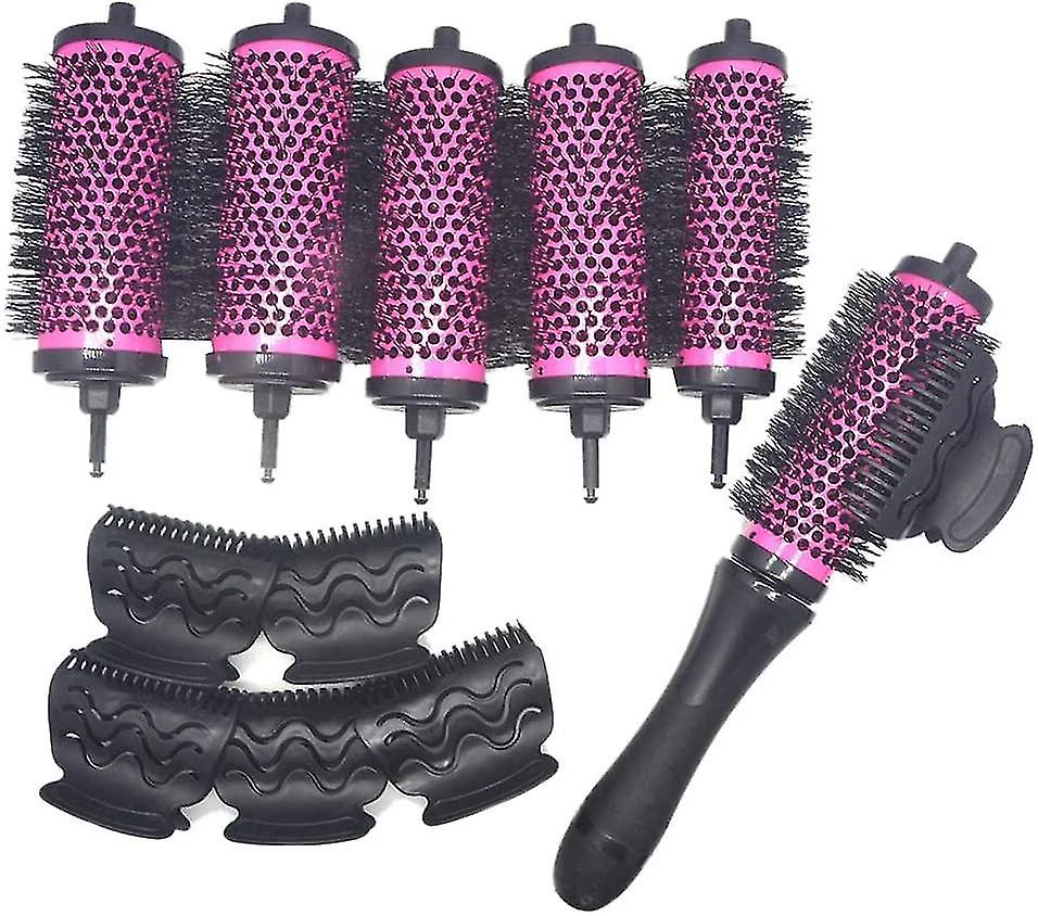 Detachable Hair Roller Brush Handle 6pcsset 3 Sizes Round Brush Set W