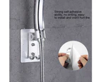 Adjustable Aluminum Silver Shower Head Holder Bracket Base With Hooks