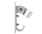 Adjustable Aluminum Silver Shower Head Holder Bracket Base With Hooks