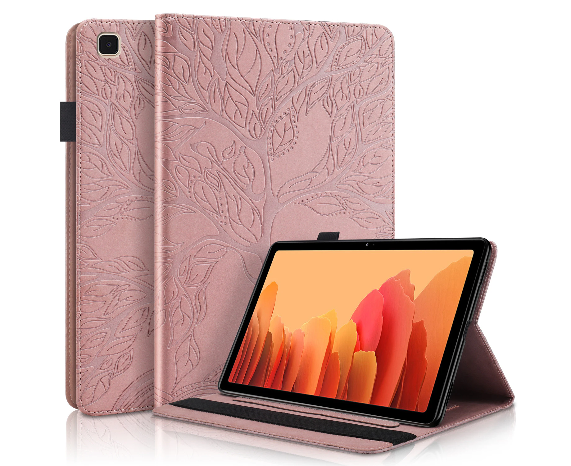 RXZT Samsung Galaxy Tab A7 Lite 8.7-inch (2021 Model, SM-T220/T225) Leather Case - Rose Gold