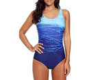 Women's One Piece Swimsuits for Women Athletic Training Swimsuits Swimwear Bathing Suits for Women - Blue