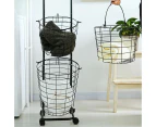 3- Tier Metal Wire Laundry Basket Dirty Clothes Storage Hamper