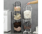 3- Tier Metal Wire Laundry Basket Dirty Clothes Storage Hamper