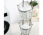 3- Tier Metal Wire Laundry Basket Dirty Clothes Storage Hamper