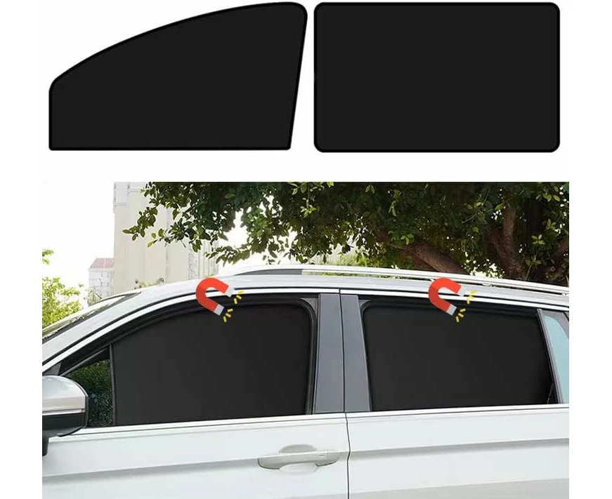 Car Side Window Sun Shades, Window Sunshades Privacy Curtains, 100% Block Light For Breastfeeding, Taking A Nap, Changing Clothes, Camping (Front&Back 4Pcs