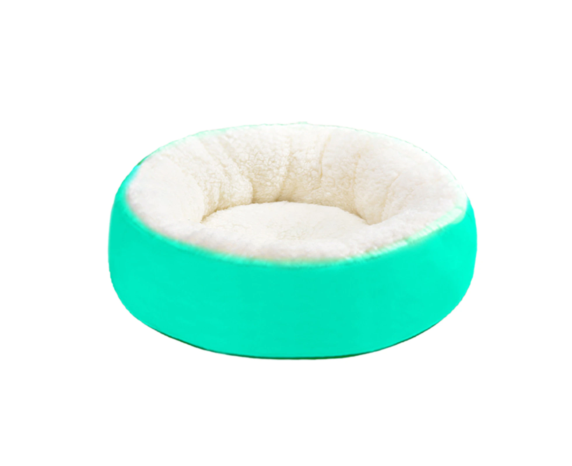 Fulllucky Cat Bed Comfortable Bottom Fully ing Soft Sleep And Rest PP Cotton Round Lamb Velvet Cat Nest for Living Room-Green