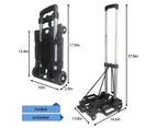 Foldable Hand Truck Luggage Cart 4 Wheels Transportation Trolley Aluminum Alloy Portable for Shopping Travel Compact Light Weight