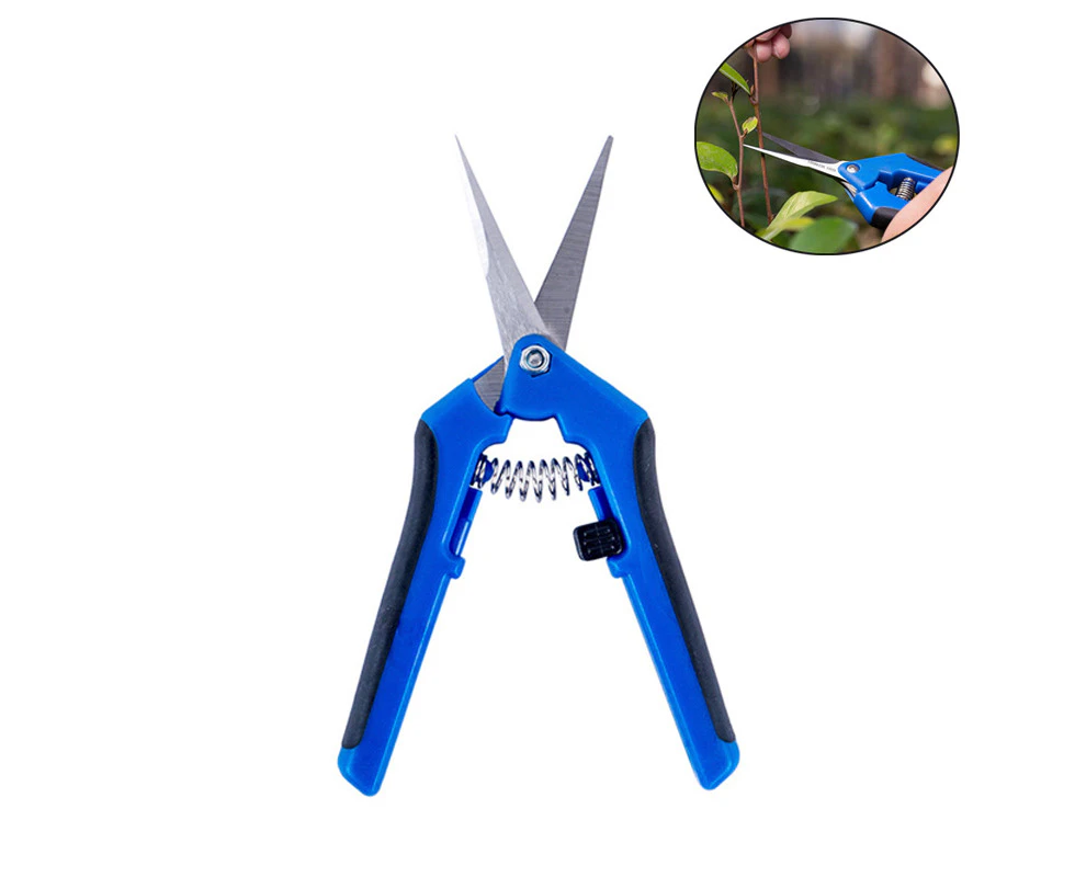 Kynup 165mm Gardening Pruning Hand Scissors with Straight Blades -Blue