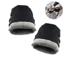 Insulated Pram Gloves/Stroller Gloves - Winter Pram Accessories - Waterproof Pram Gloves For Cold Weather - Hand Warmer (Black)