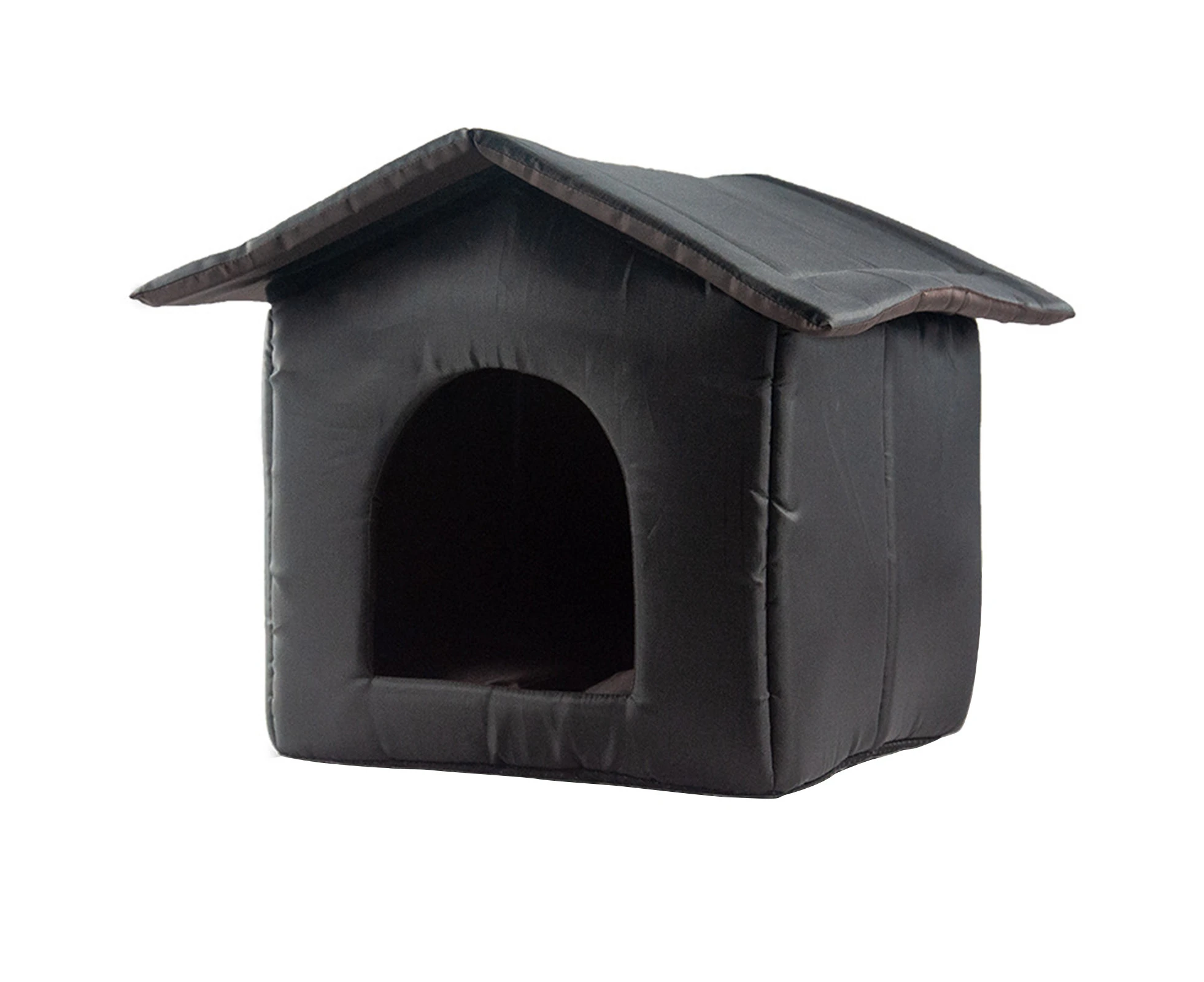 Leiou Pet House Waterproof Detachable Oxford Cloth Comfortable Winter Cat Kitten Shelter for Outdoor-Black