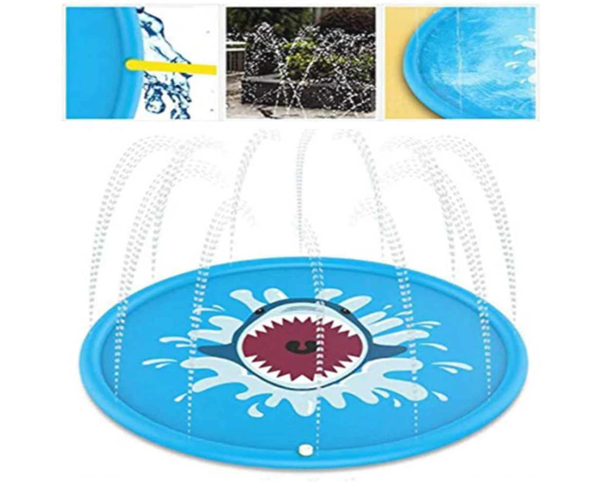 Lawn Beach Game Watering Cushion Water Spray Cushion Summer Children Play Outdoor Shark Water Spray Cushion（170Cm）