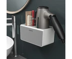 Hair Dryer Holder Storage Rack Curling Shelf Cup Bathroom Organizer Adhesive