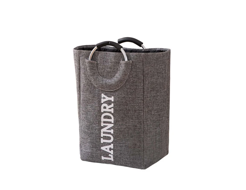 Portable Foldable Home Dirty Clothes Laundry Storage Box Basket with Handles-Dark Gray unique value