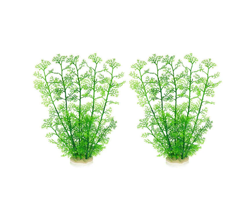 Mewtogo 2 Pcs Aquarium Decor Plastic Plant Small Fish Tank Decoration-Green