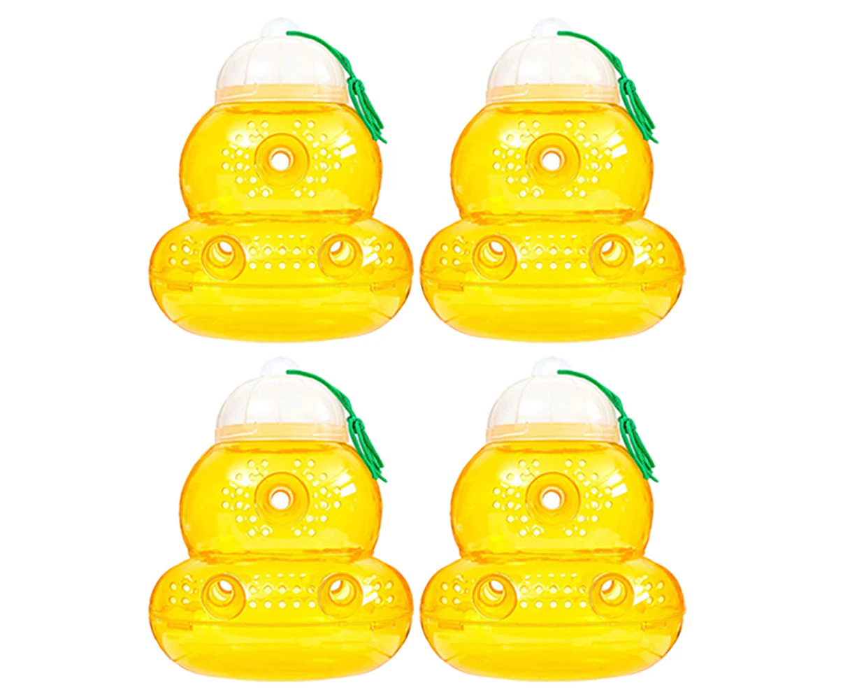 2Pcs Wasp Traps Outdoor Hanging Pear Shaped Bee Traps Catcher-Orange