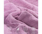 100%Cotton Light Comfortable Muslin Blanket for All Season - Purple