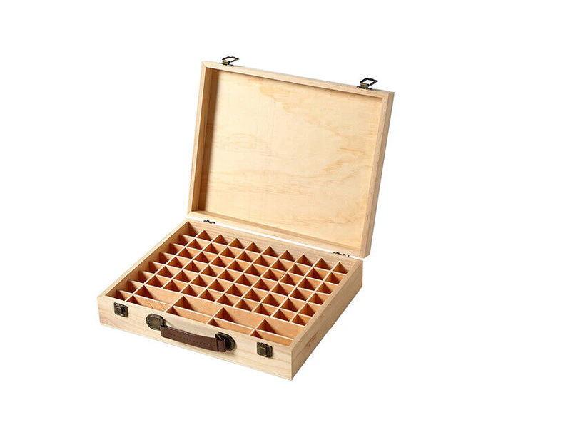 Essential Oil Storage Box Wooden 70 Slot Aromatherapy Organiser Case