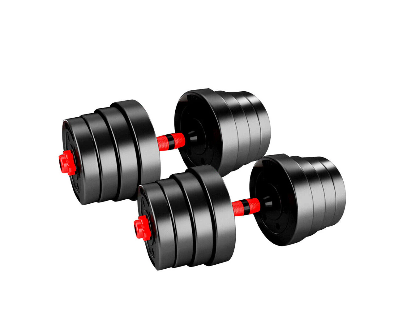 Dumbbells Barbell Set 30KG Adjustable Weight Plates Home Gym Exercise