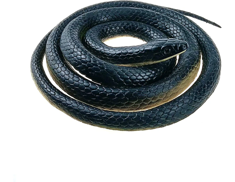 Realistic Rubber Fake Snake Toy 50 Inch Mamba for Garden Props and Practical Joke