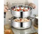 4 Tier Stainless Steel Steamer Meat Vegetable Cooking Steam Pot Kitchen Tool